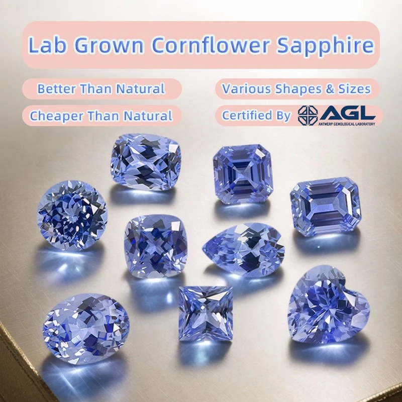 Lab Grown AGL Certified Cornflower Sapphire Gemstone suppliers